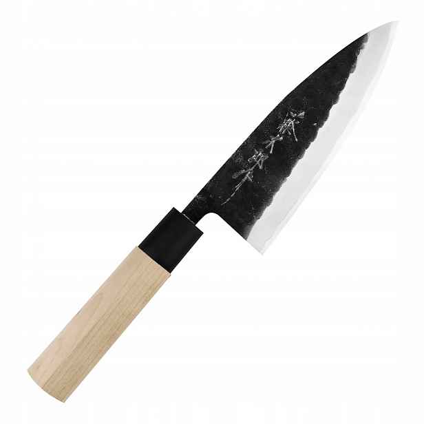 Tojiro Black Hammered Shirogami#2 Japonský Nůž Deba 60-61 Hrc 15 cm