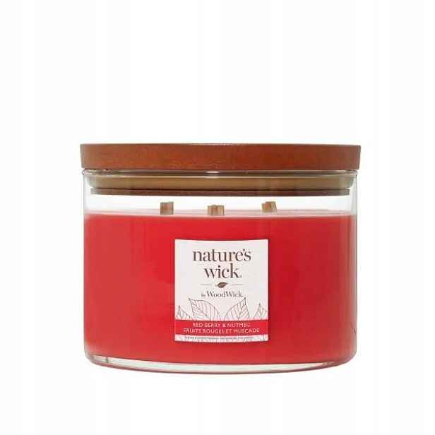 Velká svíčka Redberry & Nutmeg – Nature’s Wick WoodWick