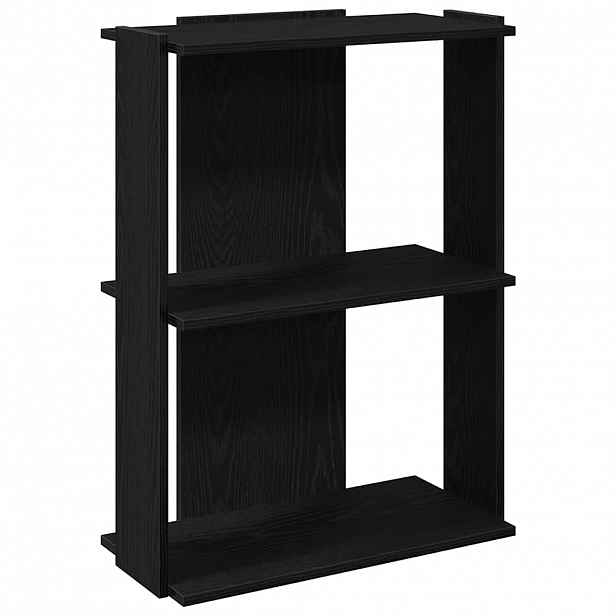 vidaXL Knihovna se 3 policemi černá 60x30x80 cm kompozit
