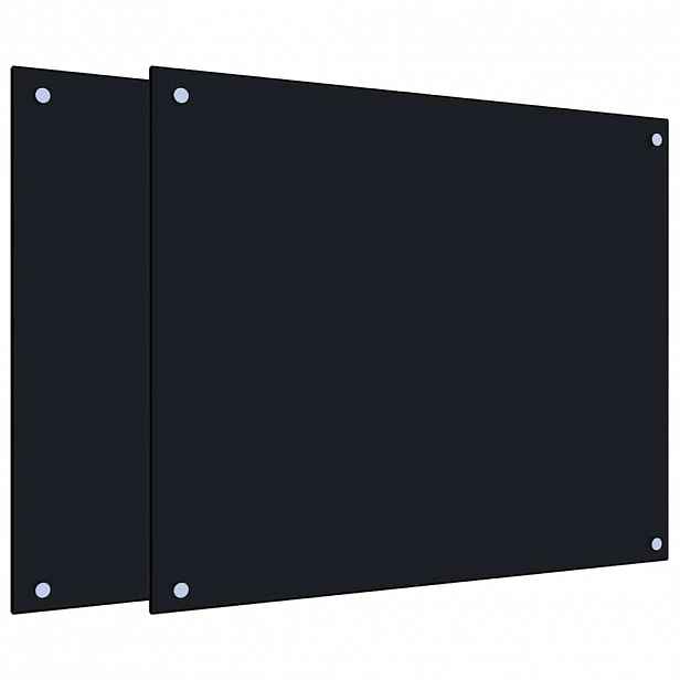 vidaXL Kuchyňské panely 2 ks černé 70 x 60 cm tvrzené sklo
