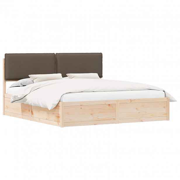 vidaXL Rám postele s čalouněným čelem Taupe 200 x 200 cm