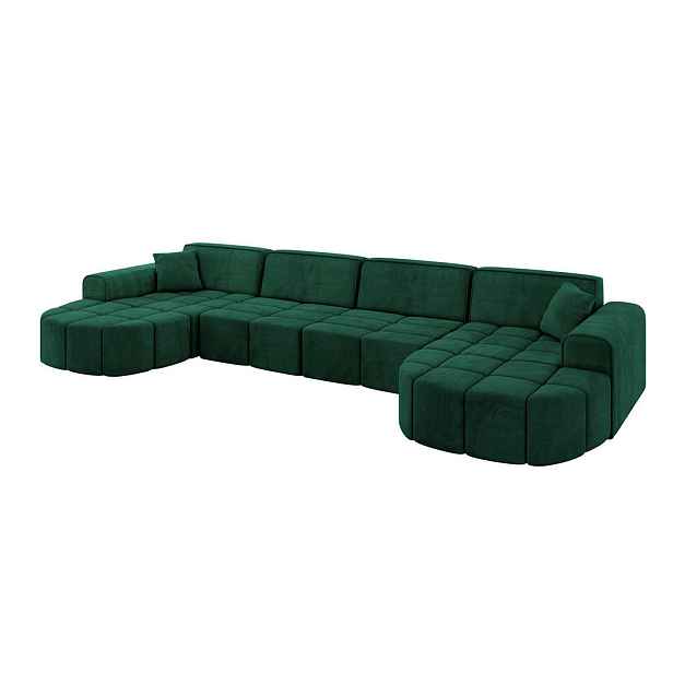 ALTDECOR SEDACÍ SOUPRAVA ve tvaru U LIVO-U2 400x173x79,5 Zelená Velur