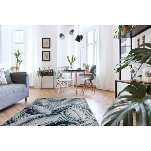 Kusový koberec Botanic 65242 Feathers aqua – na ven i na doma, 117x170, modrá, chodba / předsíň, Dywany Łuszczów