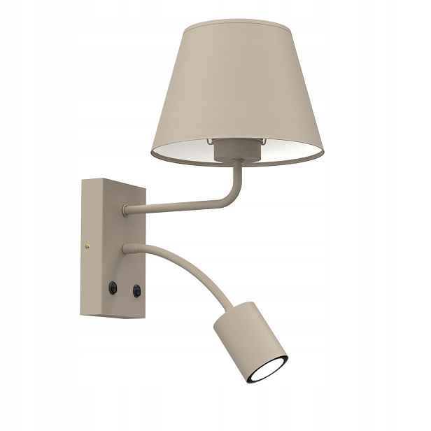 Luminex Arden nástěnná lampa béžová s lampičkou na čtení E27+GU10