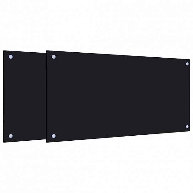 vidaXL Kuchyňské panely 2 ks černé 80 x 40 cm tvrzené sklo