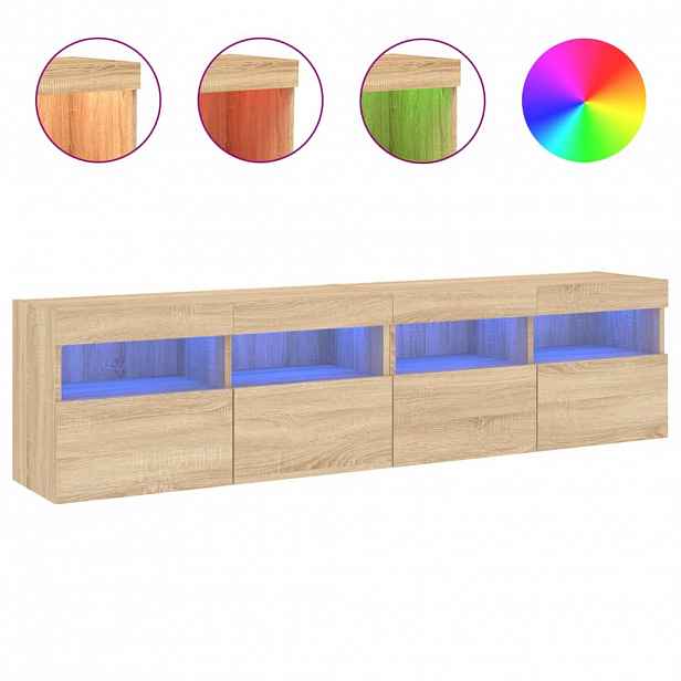 vidaXL Nástěnné TV skříňky s LED osvětlením 2 ks dub sonoma 80x30x40cm