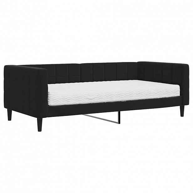 vidaXL Válenda s matrací černá 90 x 190 cm samet