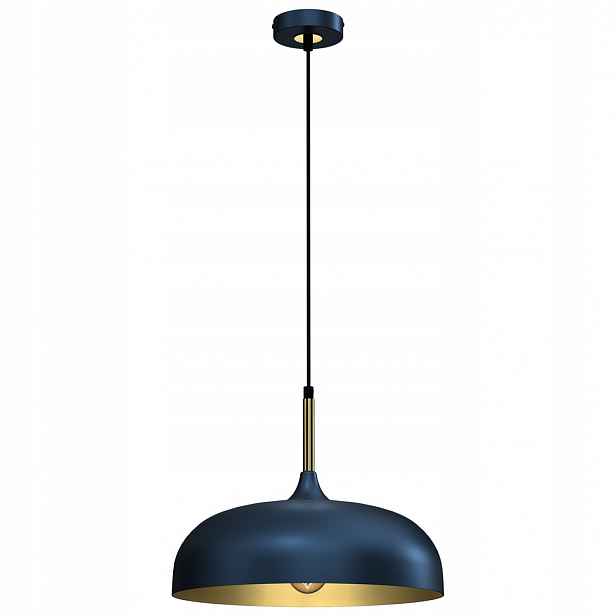 Závěsná lampa Lincoln 35x35x90 cm Modro-zlatá 1xE27 Kovová do obývacího pokoje