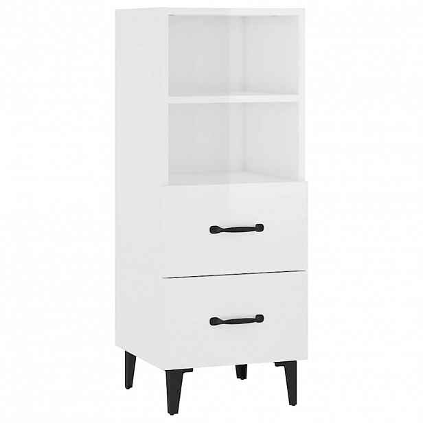 vidaXL Příborník bílý s vysokým leskem 34,5x34x90 cm kompozitní dřevo
