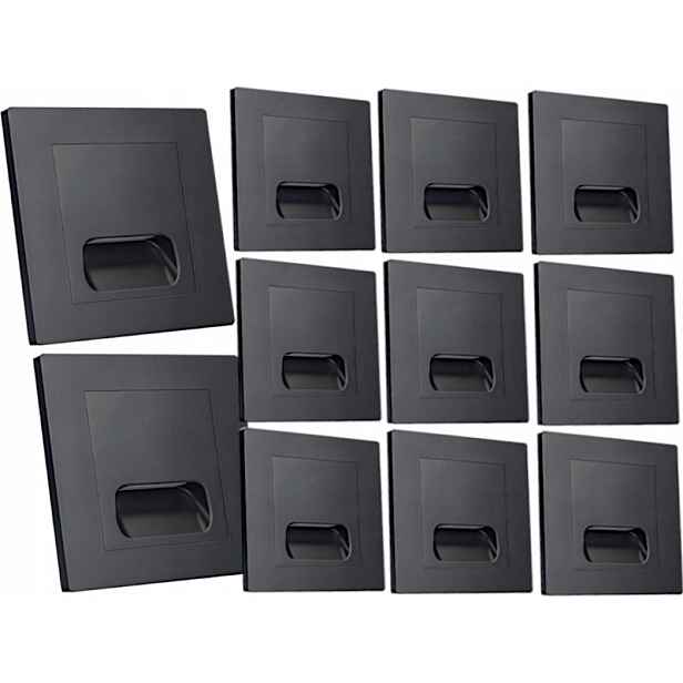 11x Led lampa na schody 230V Černá Schodišťová lampa Osvětlení schodů
