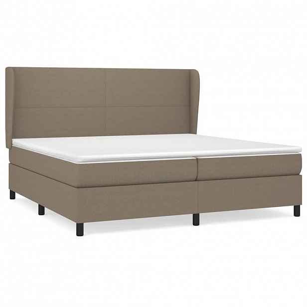 vidaXL Box spring postel s matrací taupe 200x200 cm textil