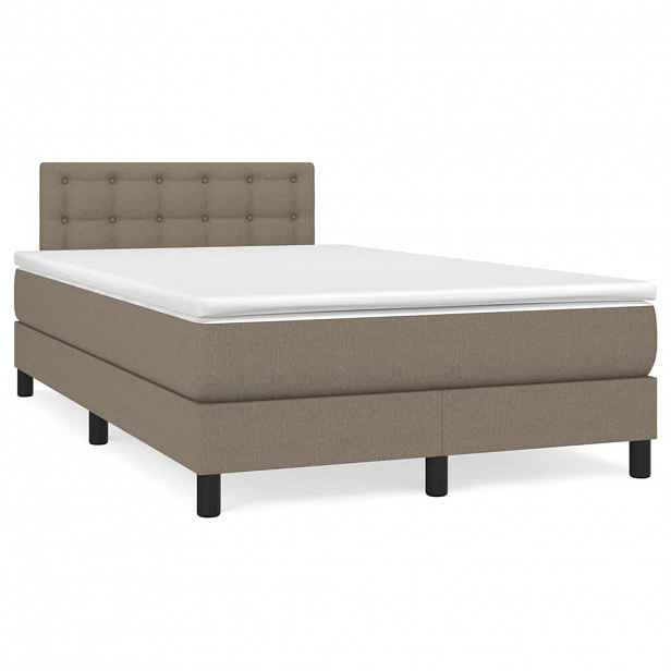 vidaXL Box spring postel s matrací taupe 120x200 cm textil
