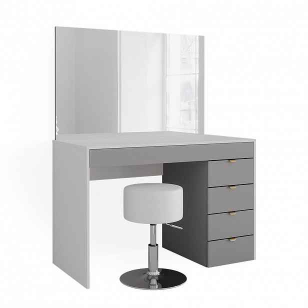 Vicco TOALETNÍ STOLEK Elise Bílá/šedá/šedá 115 cm s taburetem
