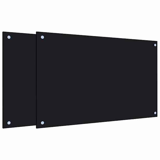 vidaXL Kuchyňské panely 2 ks černé 80 x 50 cm tvrzené sklo