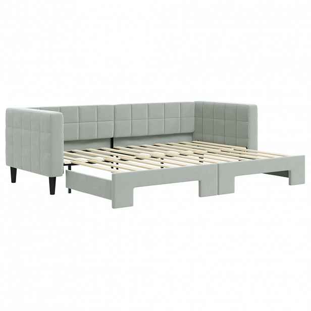 vidaXL Válenda s přistýlkou světle šedá 80 x 200 cm samet