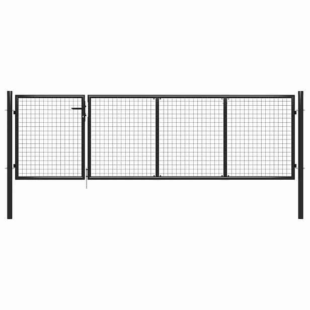 vidaXL Zahradní brána ocelová 350 x 100 cm antracitová