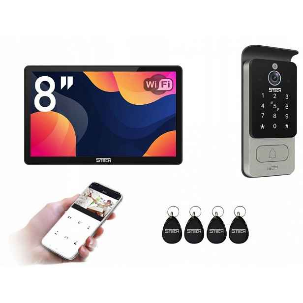 Videodomofon 5TECH: 2-žilový digitální WiFi Fhd 8" Virgo One PLUS(B)/82228
