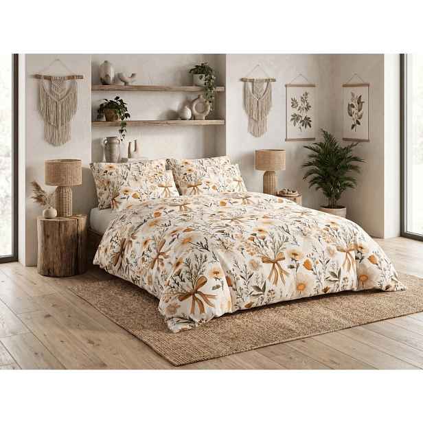 Krepové povlečení FLORAL RIBBON POLY barevné Rozměr povlečení: 70 x 90 cm | 140 x 220 cm