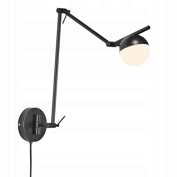 Nástěnná lampa Černá Kov Výložník Stmívač Obývací pokoj Contina Nordlux
