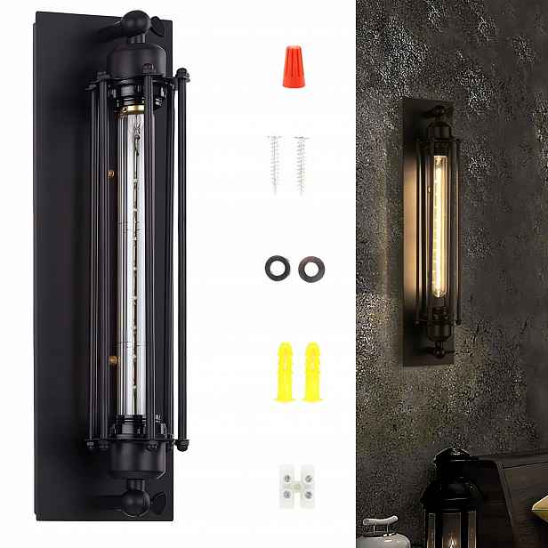 Retro lampa Starožitná nástěnná lampa Vintage Industrial Klec Nástěnná lampa Pokoj 1 Ks
