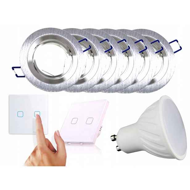 Sada Led stropních světel 6x Vypínač Žárovky