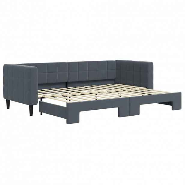 vidaXL Válenda s přistýlkou tmavě šedá 80 x 200 cm samet
