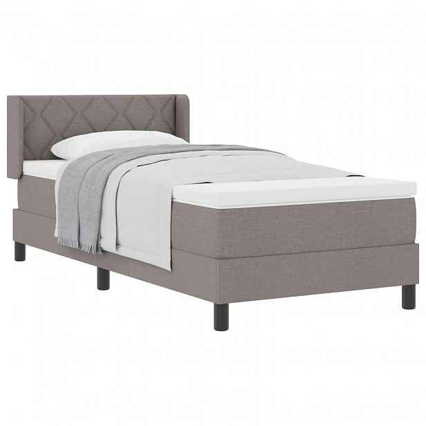 vidaXL Postel s boxspringem s čelo Taupe 200 x 90 cm textil