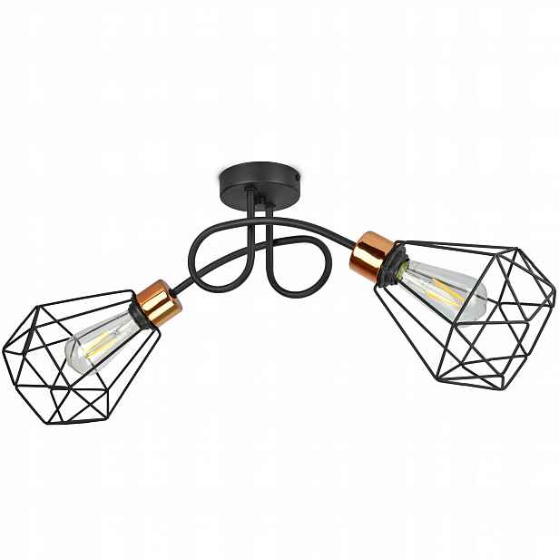 Závěsná lampa Lustr Stropní Svítidlo Diamant Měď Led