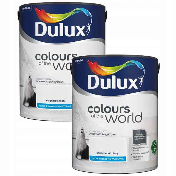 Set Dulux Barvy Světa 2x5L Barva Latexová Designová Bílá 10L