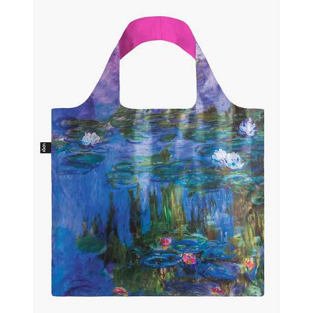 Skládací nákupní taška LOQI CLAUDE MONET Water Lilies Neon