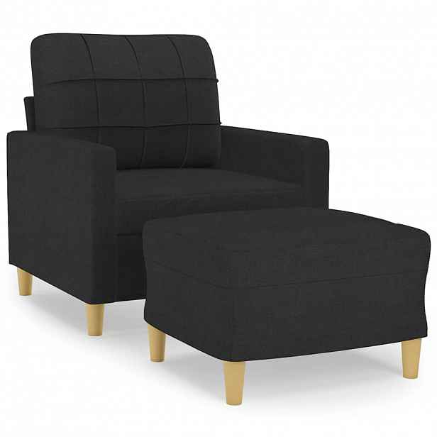 vidaXL Křeslo s podnožkou černé 60 cm textil