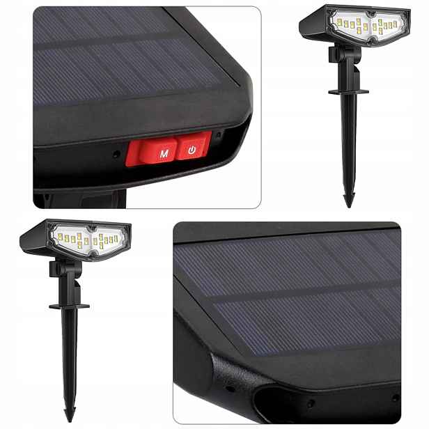 Zahradní Led reflektor Solární zapichovací lampa Hermetická *2