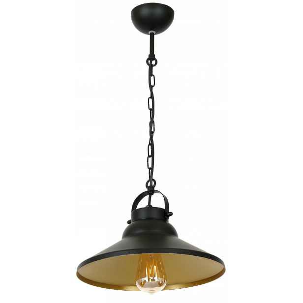 Závěsná lampa Iron Černá Zlatá Kovová, moderní do interiéru obývacího pokoje