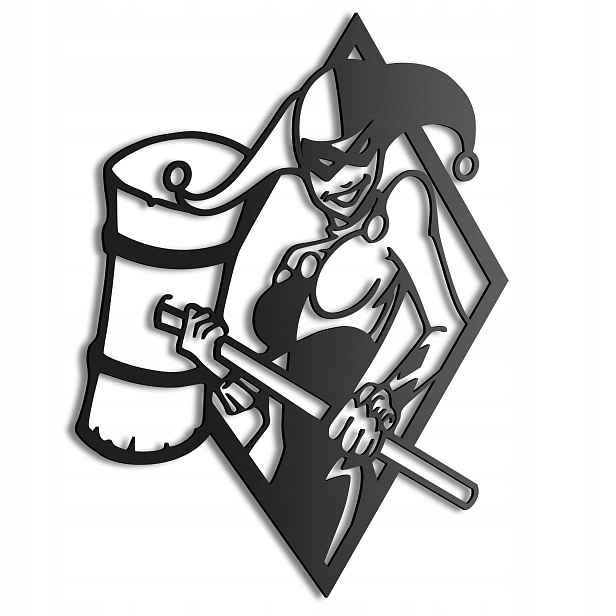 3D dřevěný obraz Harley Quinn Nástěnná Dekorace Dárek