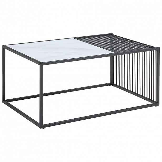 Livetastic KONFERENČNÍ STOLEK, černá, bílá, kov, sklo, 90/60/40 cm