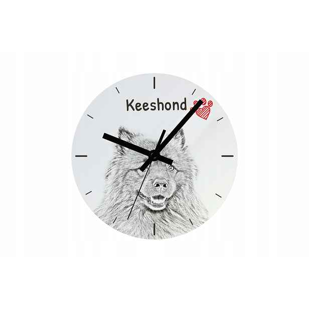 Špičatý vlčí hodinový stroj se psem, závěsný a stojící, personalizace fotografií, 20 cm