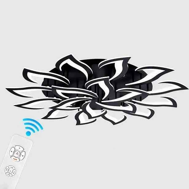 Stropní Led lampa černý lustr s dálkovým ovládáním moderní 120W 110cm