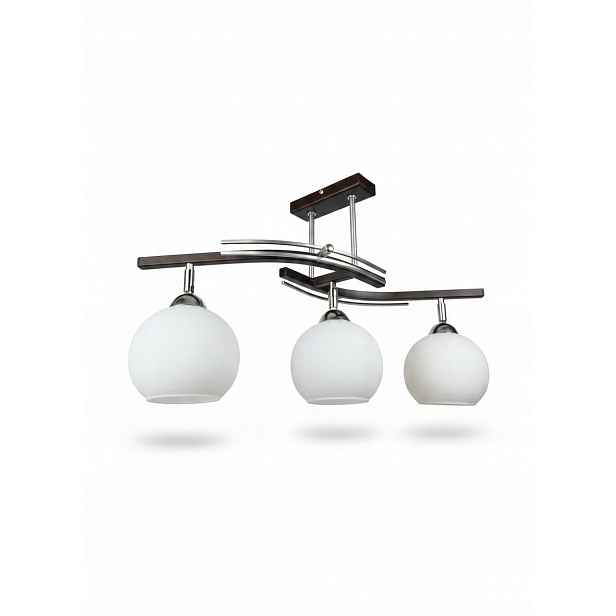 Stropní Svítidlo Lustr Fiona 3 Bronz 3x E27 Euro-lamp Stínítko Bílá Kulička Otw