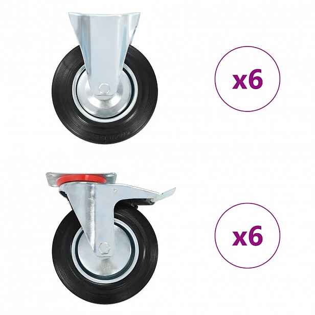 vidaXL 12 ks pojezdová kolečka 200 mm