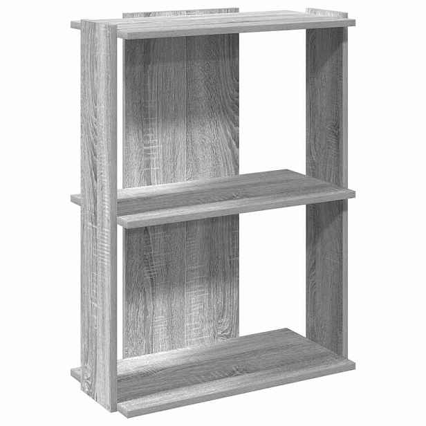 vidaXL Knihovna se 3 policemi šedá sonoma 60x30x80 cm kompozit