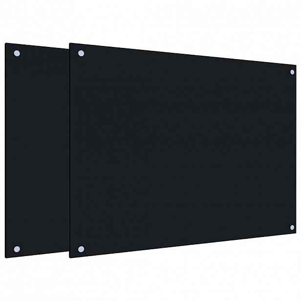 vidaXL Kuchyňské panely 2 ks černé 80 x 60 cm tvrzené sklo