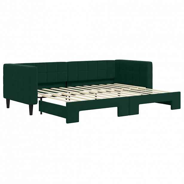 vidaXL Válenda s přistýlkou tmavě zelená 80 x 200 cm samet