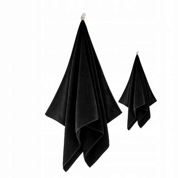 Zwoltex Kiwi 2 sada ručníků osuška černá 50x100 70x140