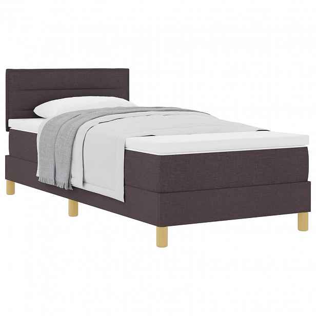 vidaXL Postel s boxspringem s polštářem Tmavě hnědá 90 x 190 cm textil