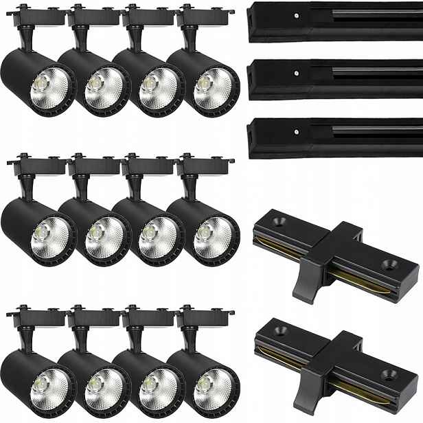 12 X Halogenový Led Kolejnicový Reflektor, Kolejnicový Osvětlovací Systém