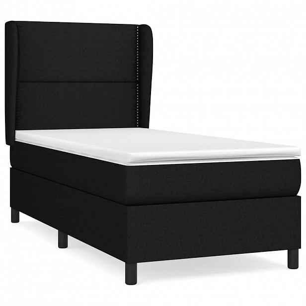 vidaXL Box spring postel s matrací černá 80 x 200 cm textil