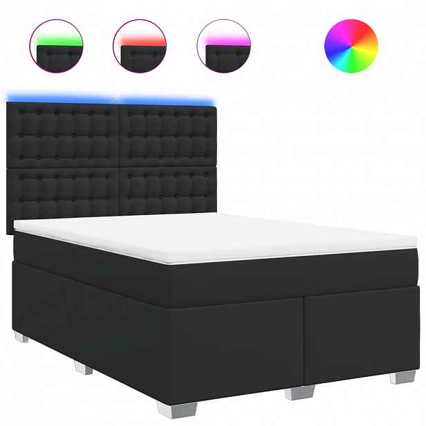 vidaXL Box spring postel s matrací černá 160x200 cm umělá kůže