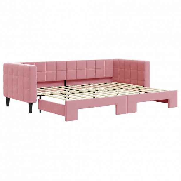 vidaXL Válenda s přistýlkou růžová 80 x 200 cm samet