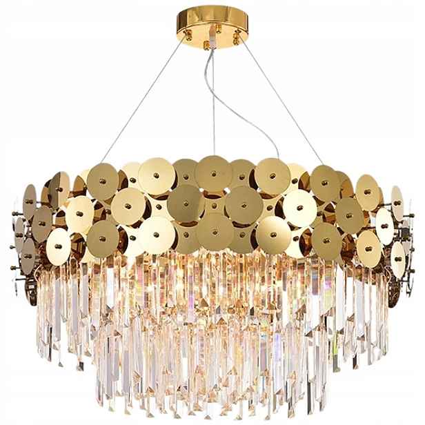 Stropní Svítidlo Zlatá Křišťálová Závěsná Lampa Gold Glamour Toolight