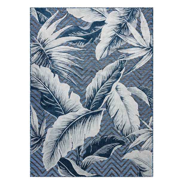 Kusový koberec Botanic 65242 Feathers navy – na ven i na doma, 157x220, modrá, chodba / předsíň, Dywany Łuszczów